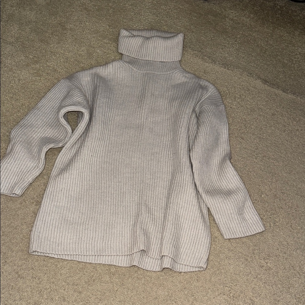 Babaton Women's Ribbed Turtleneck Sweater - Cream